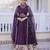 dark-purple silk plain lehengas