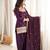 Women's wine embroidered kurta set with patiala salwar & dupatta
