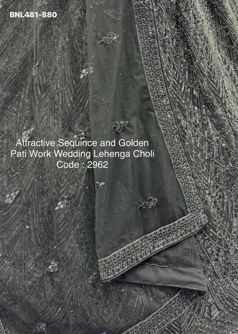 black net embroidered lehengas
