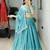 sky-blue georgette embroidered lehengas