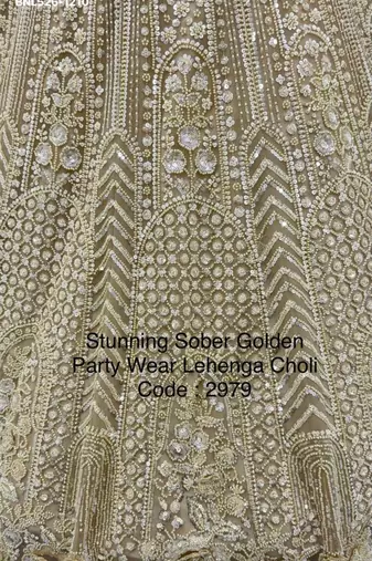 beige net embroidered lehenga set