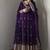 Deep purple embroidered anarkali suit set with  dupatta