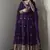 Deep purple embroidered anarkali suit set with dupatta