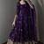 Deep purple embroidered anarkali suit set with  dupatta