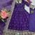 Deep purple embroidered anarkali suit set with  dupatta