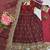 Dark maroon heavily embroidered festive wear anarkali salwar suit