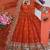 Vibrant orange heavy border gher anarkali suit for women