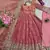 Peach festive wear heavy border anarkali gown suit