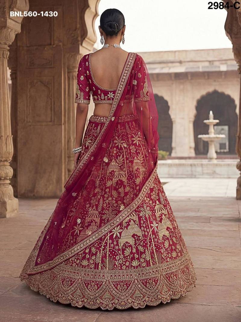 rani pink silk embroidered