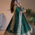 Dark green heavy flared wedding wear anarkali salwar kameez