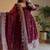 Dark maroon heavily embroidered festive wear anarkali salwar suit
