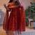 Vibrant orange heavy border gher anarkali suit for women