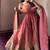 Peach festive wear heavy border anarkali gown suit