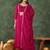 Women's Gorgeous Embroidery Work Vichitra SIlk Fabric Flared Kurta Pant and Dupatta Set