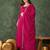Women's Gorgeous Embroidery Work Vichitra SIlk Fabric Flared Kurta Pant and Dupatta Set