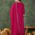 Women's Gorgeous Embroidery Work Vichitra SIlk Fabric Flared Kurta Pant and Dupatta Set