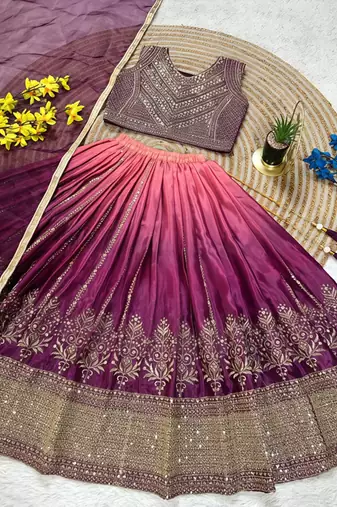 Kids Multicolor lehenga choli with dupata  embroidery work