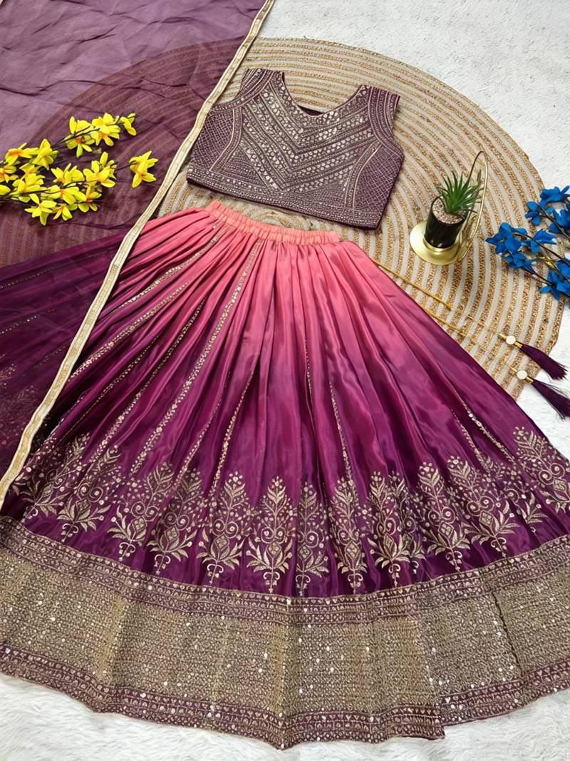 Kids Multicolor lehenga choli with dupata  embroidery work