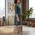 Teal printed cotton blend stitched floral  print salwar kurta dupatta for women