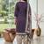 Purple printed cotton blend stitched floral  print salwar kurta dupatta for women