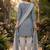 Grey printed cotton blend stitched bandhani  print salwar kurta dupatta for women