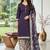 Purple printed cotton blend stitched floral  print salwar kurta dupatta for women