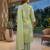Green printed cotton blend stitched floral  print salwar kurta dupatta for women