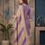 Purple printed cotton blend stitched geometric  print salwar kurta dupatta for women