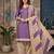 Purple printed cotton blend stitched geometric  print salwar kurta dupatta for women