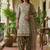Green printed cotton blend stitched geometric  print salwar kurta dupatta for women