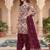 Red printed cotton blend stitched geometric  print salwar kurta dupatta for women