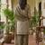 Green printed cotton blend stitched geometric  print salwar kurta dupatta for women
