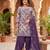 Purple printed cotton blend stitched geometric  print salwar kurta dupatta for women