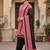 Pink printed cotton blend stitched geometric  print salwar kurta dupatta for women