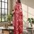 Red printed cotton blend stitched floral  print salwar kurta dupatta for women