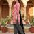 Pink printed cotton blend stitched geometric  print salwar kurta dupatta for women