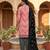 Pink printed cotton blend stitched geometric  print salwar kurta dupatta for women