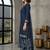 Blue printed cotton blend stitched floral  print salwar kurta dupatta for women