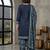 Blue printed cotton blend stitched floral  print salwar kurta dupatta for women
