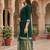 Green printed cotton blend stitched floral  print salwar kurta dupatta for women