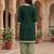 Green printed cotton blend stitched floral  print salwar kurta dupatta for women