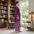 Purple printed cotton blend stitched floral  print salwar kurta dupatta for women