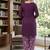 Purple printed cotton blend stitched floral  print salwar kurta dupatta for women