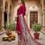 Red printed cotton blend stitched floral  print salwar kurta dupatta for women