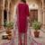 Red printed cotton blend stitched floral  print salwar kurta dupatta for women