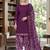 Purple printed cotton blend stitched floral  print salwar kurta dupatta for women