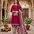 Red printed cotton blend stitched floral  print salwar kurta dupatta for women