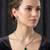 Emerald green white cz stones silver plated jewellery set