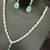 Mint green white cz stones silver plated jewellery set