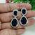 Blue cz stones beautiful silver plated earrings set